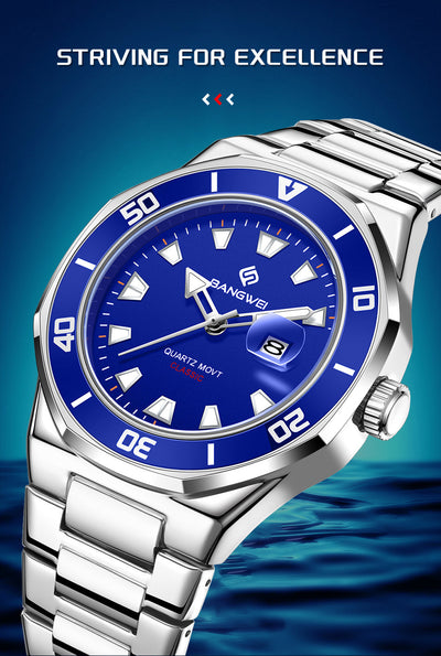 Reloj de Cuadrante Grande para Hombre - Estilo Empresarial con Movimiento de Cuarzo - Image 9