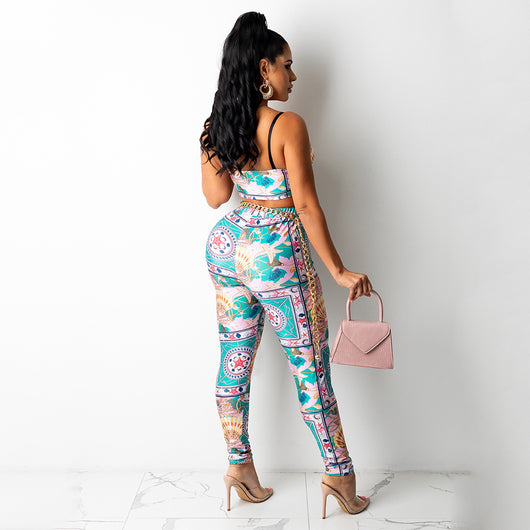 Pantalones Ajustados Estampados Sexy de Dos Piezas - Image 24