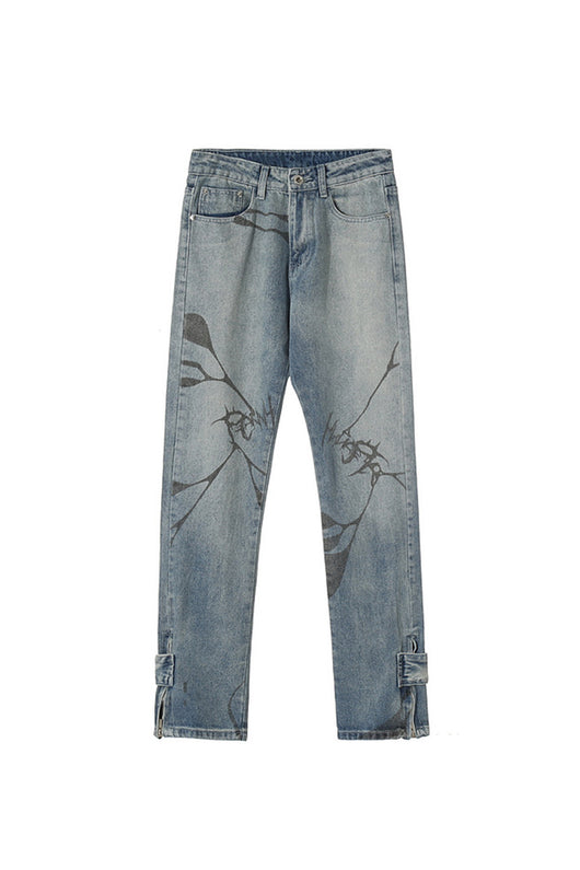 Jeans con Botones Estampados y Puños con Cierre - Image 2