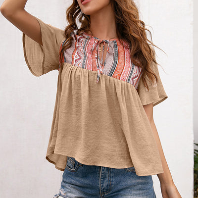 Blusa Bohemiana con Escote Recortado para Mujer - Image 8