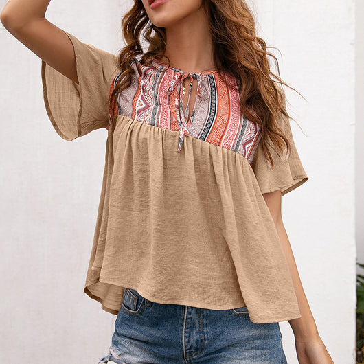 Blusa Bohemiana con Escote Recortado para Mujer - Image 8