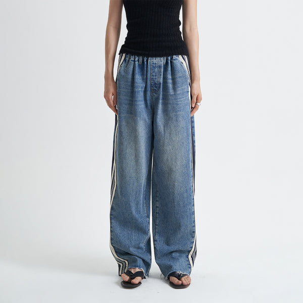 Jeans para Mujer con Detalles de Costura Artesanal y Lavado Vintage