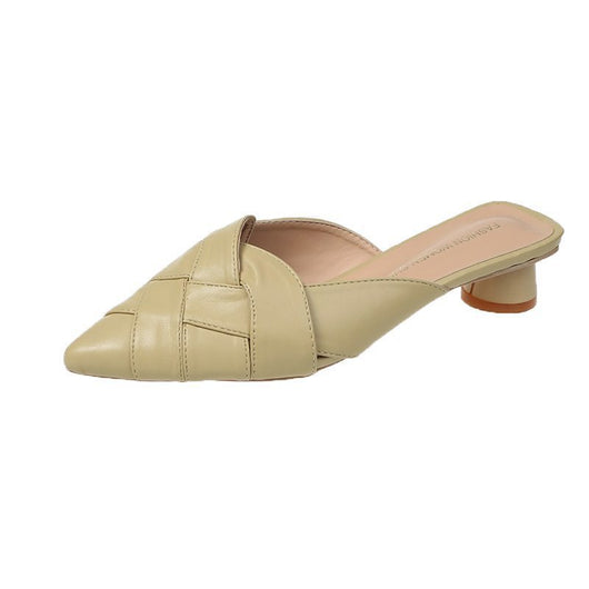 Sandalias de Cuero Suave con Punta Afilada y Tacón Medio para Mujer - Image 17