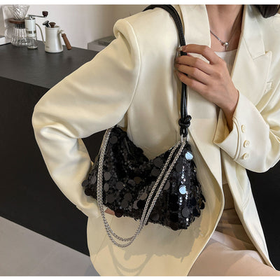 Bolso Bandolera Mujer con Cadena y Lentejuelas Brillantes - Image 10
