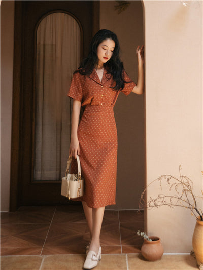 Conjunto Retro Floral Hong Kong: Blusa y Falda Dos Piezas - Image 12
