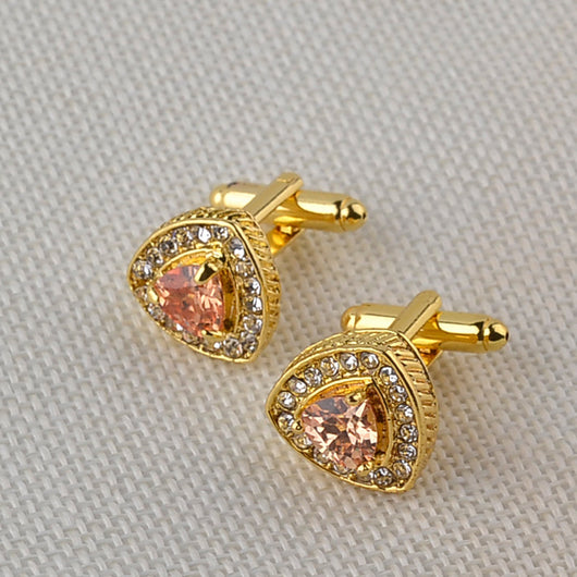 Gemelos para Camisa Hombre Cristal Triangular Diamante Francés - Image 9