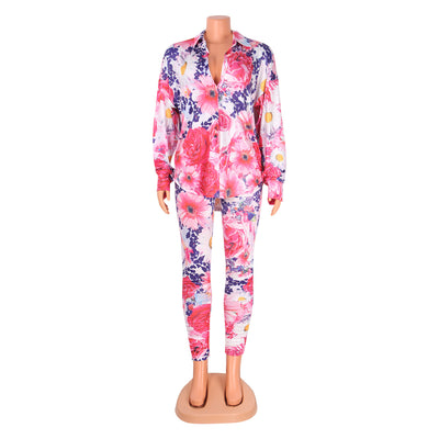 Conjunto Dos Piezas Manga Larga Estampado Sexy Casual - Image 12