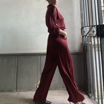 Conjunto Ejecutivo: Blusa Suelta con Solapa y Pantalón Talle Alto - Image 10