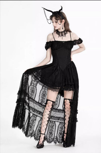 Vestido Gótico Romántico de Encaje Elegante Retro - Image 10