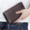Cartera Clutch de Cuero Genuino con Diseño de Cinturón para Hombre