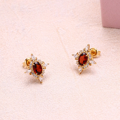 Conjunto de Anillo y Aretes Premium Vintage Granada Natural