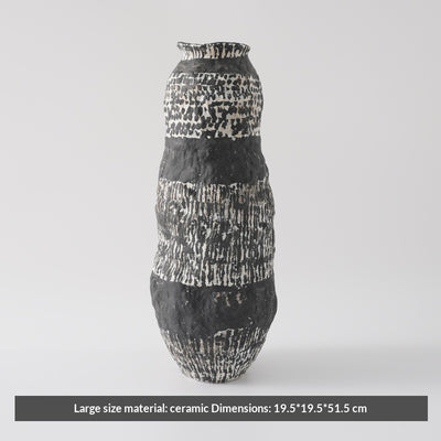 Florero de Cerámica Pintado a Mano Estilo Wabi-sabi Negro - Image 6