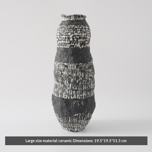 Florero de Cerámica Pintado a Mano Estilo Wabi-sabi Negro - Image 6