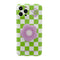 Funda para Teléfono Cuadros Verdes Verano con Flor Morada