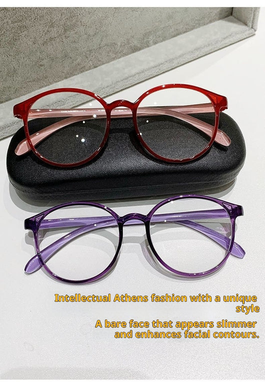 Black round frame reading glasses with blue light blocking lenses for high-definition eye protection. - Image 12