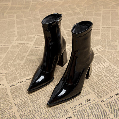 Zapatos de Tacón Grueso Elegante con Efecto Estilizador - Image 9