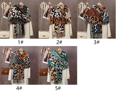 Bufanda Duplex de Cachemira Suave con Estampado Reversible - Image 17