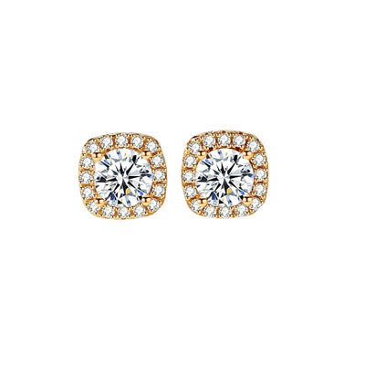 Aretes de Circonita Redonda con Montura de Cuatro Garras - Image 16