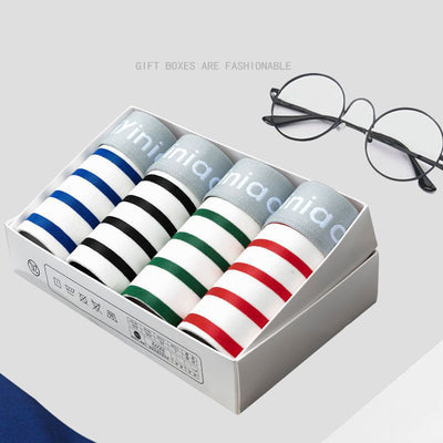 Pack de 4 Bóxers de Algodón para Hombre - Diseños a Rayas y Estampados - Image 4