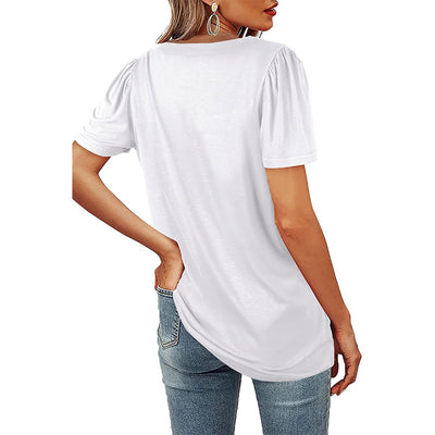 Camiseta de Cuello Cuadrado con Rayas Fruncidas para Mujer - Image 18