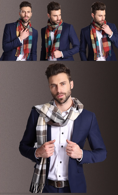 Bufanda Escocesa para Hombre Invierno Cálida Estilo Europa - Image 51