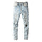 Pantalones Vaqueros Skinny Azules con Detalles Rotos