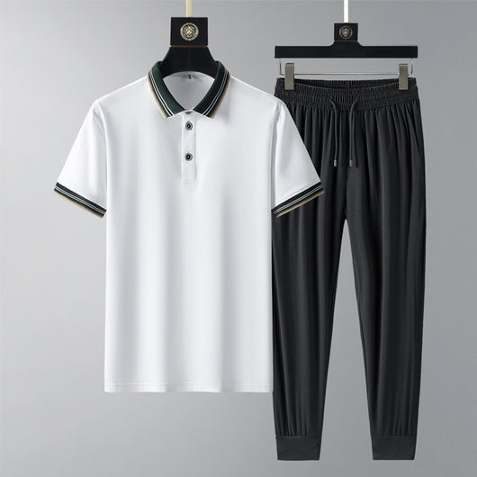 Conjunto de Polo y Pantalón Largo Transpirable de Secado Rápido para Hombre - Image 3