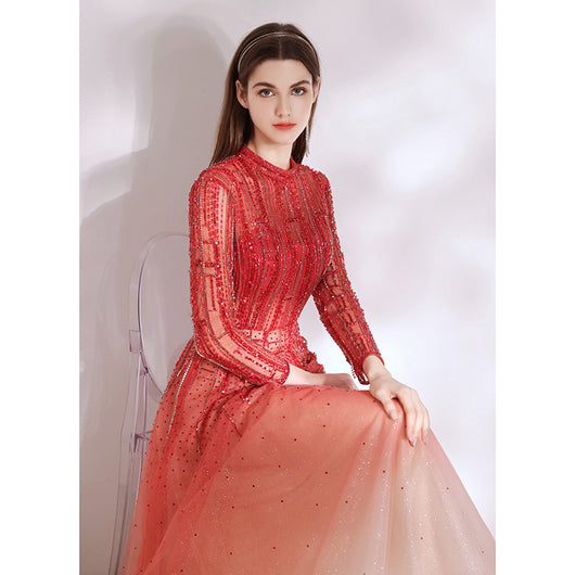 Vestido de Fiesta Rojo Elegante de Alta Gama para Mujer - Image 3