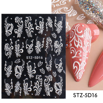 Stickers de Uñas 5D con Rosas Talladas en Estéreo - Image 11