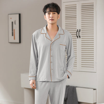 Pijama Cardigan Modal para Hombre - Manga Larga Primavera Otoño - Image 3