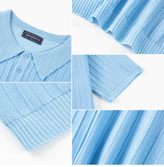 Camisa Casual Hombre Manga Corta Cuello Solapa Ajuste Relajado - Image 15