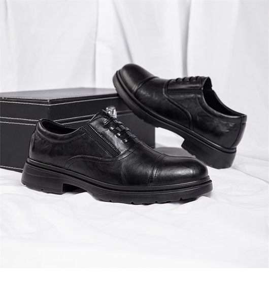 Zapatos Casuales de Cuero Genuino para Hombre con Suela Blanda Elevada - Image 18