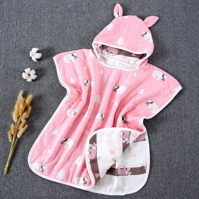 Capa de Baño Infantil con Capucha de Algodón Gasa Pura - Image 22