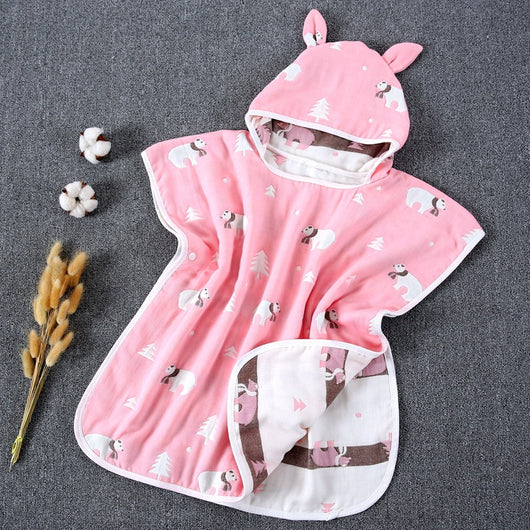 Capa de Baño Infantil con Capucha de Algodón Gasa Pura - Image 22