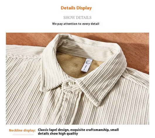 Camisa Acolchada de Terciopelo para Hombre - Suéter Holgado y Cálido - Image 11