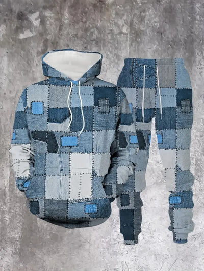 Sudadera Denim con Capucha y Estampado 3D Letrado para Hombre - Image 7