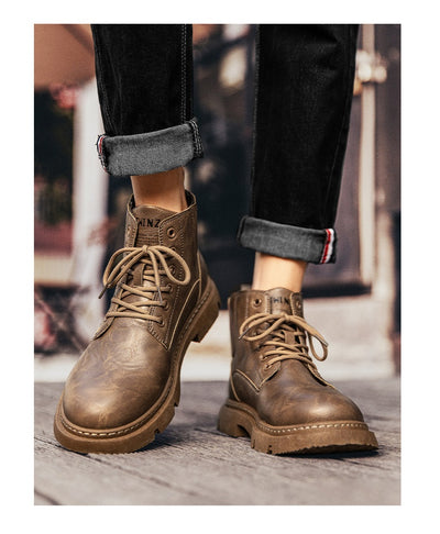 Botas Martin de Cuero para Hombre - Estilo Retro Versátil - Image 17