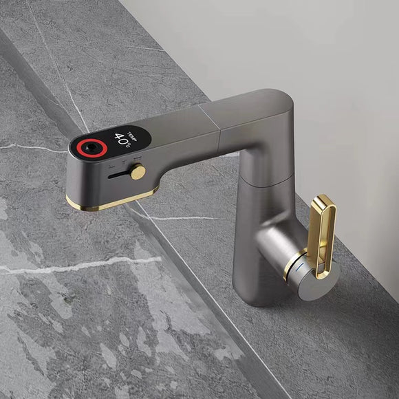 Grifo Digital de Baño con Pantalla Táctil, Rotación y Altura Ajustable