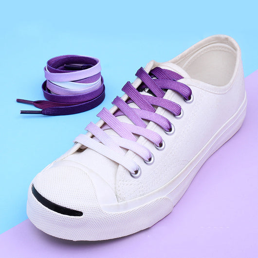 Zapatos de Lona Blancos Casual con Cordones Degradado Colorido - Image 3
