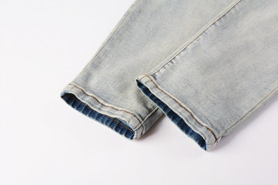 Pantalones Vaqueros Rotos Estilo Street Parches Rodillas Expuestas - Image 18