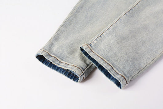 Pantalones Vaqueros Rotos Estilo Street Parches Rodillas Expuestas - Image 18