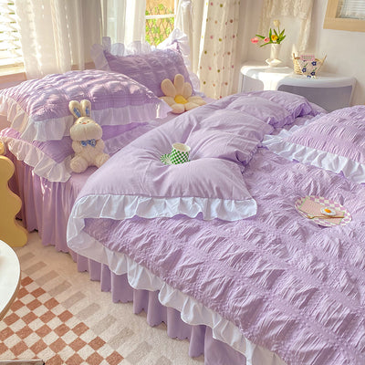 Juego de Cama Completo de 4 Piezas en Colores Sólidos - Image 9