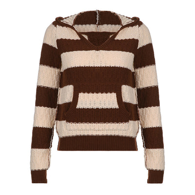 Sudadera con Capucha Kawaii a Rayas - Jumper Vintage Preppy - Image 11