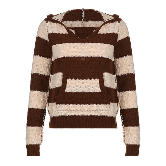 Sudadera con Capucha Kawaii a Rayas - Jumper Vintage Preppy - Image 11