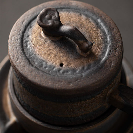 Juego de Té de Cerámica Esmaltada Dorada - Image 5