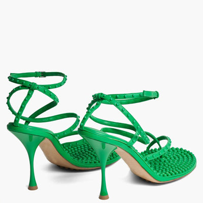 Sandalias Tacón Verde Estilo Flip Flop - Image 8