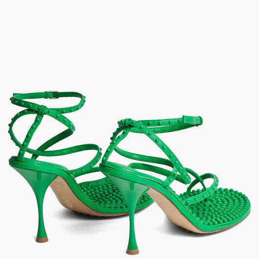 Sandalias Tacón Verde Estilo Flip Flop - Image 8