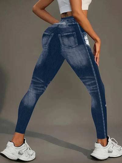 Leggings de Estilo Denim con Estampado Digital para Mujer - Image 8