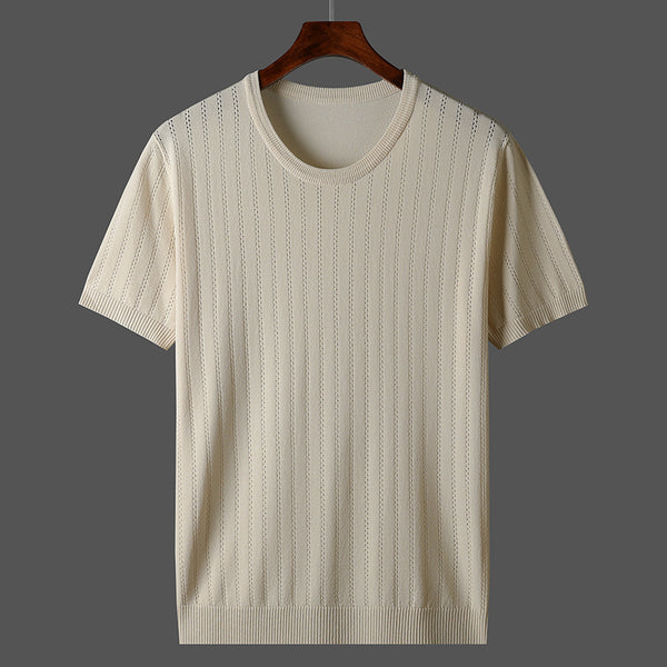 Playera Hombre Talla Grande Hueca Seda de Hielo Manga Corta