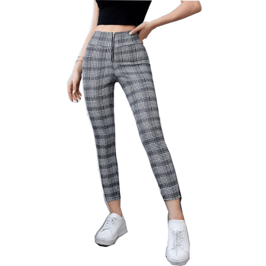 Leggins de Cuadros Europeos y Americanos - Pantalones Casuales - Image 9